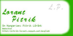 lorant pitrik business card