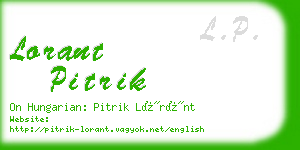 lorant pitrik business card